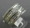 ESTATE LARGE 2.49CT DIAMOND 14K WHITE GOLD 3D MULTI ROW WEDDING ANNIVERSARY RING