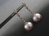 LARGE .76CT DIAMOND & AAA PINK SOUTH SEA PEARL 14K ROSE GOLD 3D JOURNEY EARRINGS