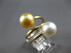 LARGE AAA WHITE & GOLDEN SOUTH SEA PEARL 18KT YELLOW GOLD CRISS CROSS LOVE RING