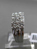 ESTATE 2.03CT DIAMOND 14KT WHITE GOLD 3 ROW SHARE PRONG WEDDING ANNIVERSARY RING