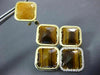 LARGE .80CT DIAMOND & TIGER EYE & QUARTZ 14K YELLOW GOLD SQUARE HANGING EARRINGS