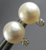 ESTATE .06CT DIAMOND & AAA SOUTH SEA PEARL 14KT WHITE GOLD CLASSIC STUD EARRINGS