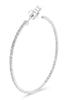 LARGE .50CT DIAMOND 14KT WHITE GOLD 3D CLASSIC INSIDE OUT HOOP HANGING EARRINGS