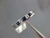 .35CT DIAMOND & AAA SAPPHIRE 14K WHITE GOLD 5 STONE CHANNEL ANNIVERSARY RING 123