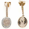 .66CT WHITE & PINK DIAMOND 18KT WHITE & ROSE GOLD OVAL FILIGREE HANGING EARRINGS