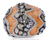 LARGE 4.20CT WHITE & MULTI COLOR DIAMOND 18K ROSE GOLD MULTI SHAPE COCKTAIL RING