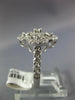ESTATE LARGE 1.01CT DIAMOND 18KT WHITE GOLD 3D FOUR LEAF CLOVER LOVE RING