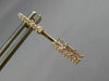 ESTATE .31CT ROUND & BAGUETTE DIAMOND 14KT ROSE GOLD ELONGATED HANGING EARRINGS