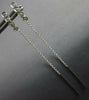 ESTATE .20CT DIAMOND 14K WHITE GOLD 3D 4 STONE BEZEL CHANDELIER HANGING EARRINGS