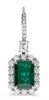 LARGE 10.36CT DIAMOND & AAA EMERALD 18KT WHITE GOLD EMERALD CUT HANGING EARRINGS
