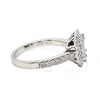 .95CT DIAMOND 18KT WHITE GOLD ROUND & BAGUETTE ILLUSION OCTAGON ENGAGEMENT RING