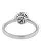 ESTATE .22CT WHITE & BLACK DIAMOND 18K WHITE GOLD CLASSIC FLOWER ENGAGEMENT RING