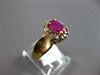 ESTATE 1.10CT DIAMOND & AAA RUBY 14KT YELLOW GOLD OVAL & ROUND FLOWER FUN RING