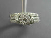 ESTATE WIDE .50CT DIAMOND 14KT WHITE GOLD 3D ROUND FILIGREE ENGAGEMENT RING SET