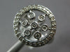 WIDE .49CT DIAMOND 14K WHITE GOLD ROUND SNOWFLAKE FLOWER BEZEL CIRCULAR FUN RING