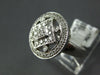 ESTATE WIDE .62CT DIAMOND 18KT WHITE GOLD OPEN FILIGREE CIRCULAR SQUARE FUN RING