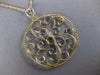 LARGE .75CT DIAMOND 18K WHITE & YELLOW GOLD 3D OPEN FILIGREE FLOWER FUN PENDANT