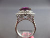 EXTRA LARGE 9.91CT DIAMOND & AAA RHODOLITE 18KT WHITE GOLD OVAL ENGAGEMENT RING