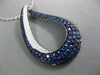 LARGE 1.40CT DIAMOND & AAA SAPPHIRE 18KT WHITE GOLD TEAR DROP LOVE KNOT PENDANT
