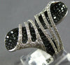 EXTRA LARGE 4.40CT WHITE & BLACK DIAMOND 14KT WHITE GOLD 3D CRISS CROSS FUN RING
