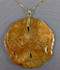 ESTATE LARGE AAA BROWN JADE 14K YELLOW GOLD HAND ETCHED LUCKY FISH PENDANT 22359