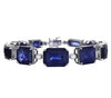 EXTRA LARGE 63.20CT DIAMOND & AAA SAPPHIRE 18KT WHITE GOLD EMERALD CUT BRACELET