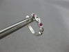 .23CT DIAMOND & AAA RUBY 14K WHITE GOLD 3D INFINITY HUGGIE HOOP HANGING EARRINGS