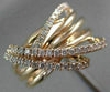 ESTATE WIDE .38CT DIAMOND 14KT ROSE GOLD 3D CLASSIC MULTI ROW CRISS CROSS RING