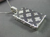 ANTIQUE LARGE .30CT DIAMOND 14KT WHITE GOLD 3D FLORAL PURSE BAG PENDANT #19086