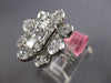 ESTATE EXTRA LARGE 3.12CT DIAMOND 18KT WHITE GOLD MULTI SHAPE SQUARE FLOWER RING