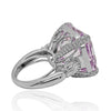 EXTRA LARGE 48.92CT DIAMOND & AAA KUNZITE 18KT WHITE GOLD OCTAGON SOLITAIRE RING