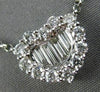 ESTATE .84CT ROUND & BAGUETTE DIAMOND 18KT WHITE GOLD 3D HEART LOVE NECKLACE
