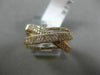 ESTATE WIDE .62CT DIAMOND 14KT ROSE GOLD 3D X CRISS CROSS MULTI ROW WEDDING RING