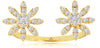 ESTATE .40CT DIAMOND 14KT YELLOW GOLD 3D DOUBLE FLOWER SNOWFLAKE FUN RING