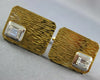 ESTATE LARGE WHITE SAPPHIRE 14K 2 TONE GOLD BAGUETTE RECTANGULAR CUFFLINKS 26959