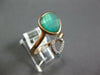 .07CT DIAMOND & AAA GREEN AGATE 14K ROSE GOLD DOUBLE PEAR SHAPE CRISS CROSS RING