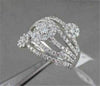 ANTIQUE WIDE FLOWER 1.59CT DIAMOND 18KT WHITE GOLD RING