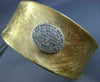 ESTATE LARGE 1.20CT DIAMOND 18KT YELLOW GOLD MATTE OVAL CLUSTER BANGLE BRACELET