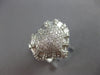 LARGE 1.45CT DIAMOND 14KT WHITE GOLD 3D ROUND & BAGUETTE HEART SHAPE LOVE RING