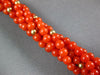 ANTIQUE LONG .10CT AAA CORAL & RUBY 14K YELLOW GOLD MULTI STRAND NECKLACE #27206