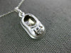 ESTATE .03CT DIAMOND 14KT WHITE GOLD 3D BOW ETOILE BABY GIRL SHOE PENDANT #1721