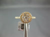 ESTATE .54CT DIAMOND 18KT ROSE GOLD CLUSTER ROUND HALO FILIGREE FRIENDSHIP RING
