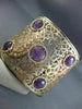 EXTRA LARGE 21.80CT DIAMOND & AAA AMETHYST 14K WHITE & ROSE GOLD BANGLE BRACELET