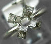 ANTIQUE .16CT DIAMOND 14KT WHITE GOLD 3D FLOWER SEMI MOUNT ENGAGEMENT RING 14766