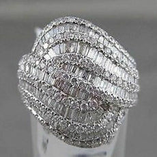 ANTIQUE WIDE 2.15CT DIAMOND 18KT WHITE GOLD FILIGREE MULTI ROW ANNIVERSARY RING