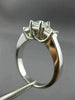 ESTATE .86CT DIAMOND 14KT WHITE GOLD 3 STONE PRINCESS LOVE ENGAGEMENT RING 25786