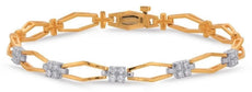 .38CT DIAMOND 14KT WHITE & ROSE GOLD SQUARE HEXAGON BY THE YARD TENNIS BRACELET