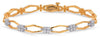 .38CT DIAMOND 14KT WHITE & ROSE GOLD SQUARE HEXAGON BY THE YARD TENNIS BRACELET