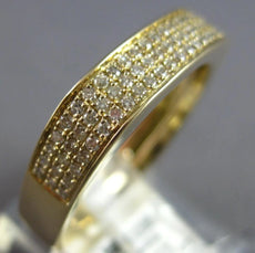 .35CT DIAMOND 14K YELLOW GOLD CLASSIC 3 ROW PAVE SQUARE WEDDING ANNIVERSARY RING