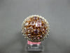 LARGE 2.67CT WHITE & PINK DIAMOND 18K WHITE & ROSE GOLD CLUSTER ANNIVERSARY RING